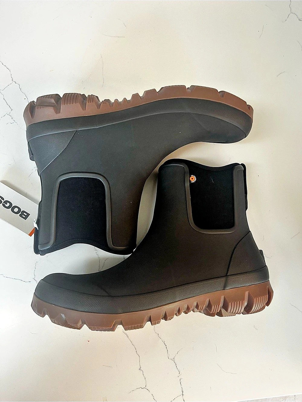 Bogs Boots: Men's 72910 201 Dark Brown Waterproof Arcata Chelsea Winter Boot - N